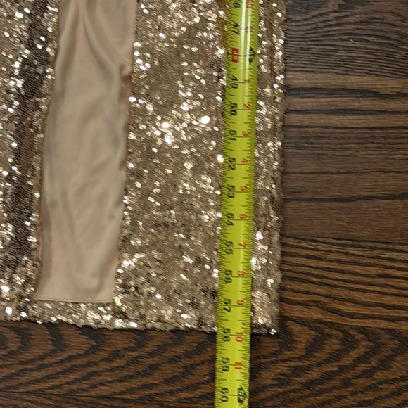 B Darlin Juniors’ Sequined Gown Maxi Dress Rose Gold NWT Size 11 Macy’s - Picture 15 of 15